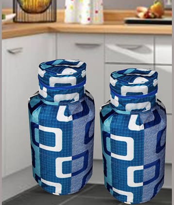 E-Retailer Set of 2 Polyester Blue Cylinder Cover