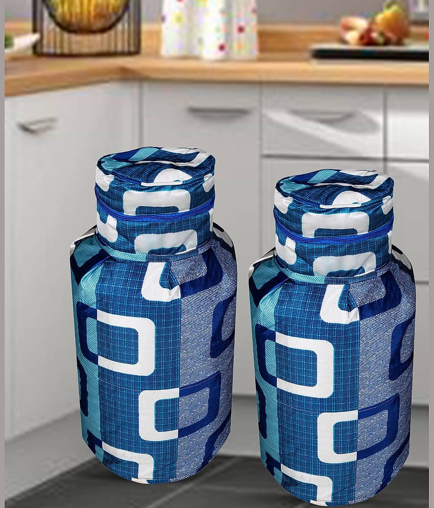 E-Retailer Set of 2 Polyester Blue Cylinder Cover