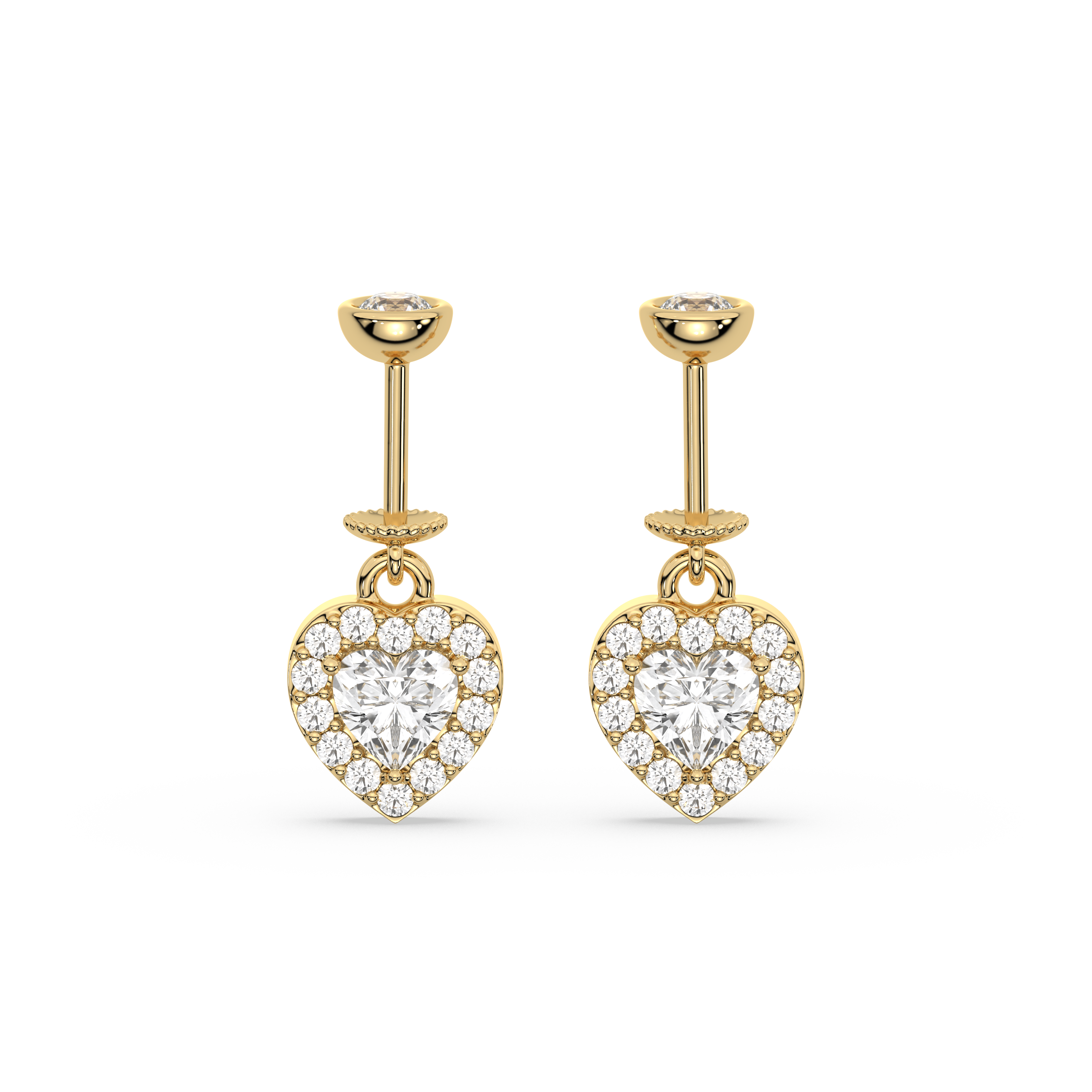 Solitaire Heart Helix Hanging-Screw attachment