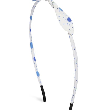 White Blue Printed Hairband
