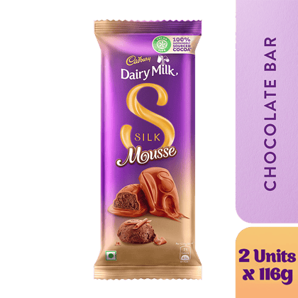Cadbury Dairy Milk Silk Dairy Milk Silk Mousse - Chocolate Bar, 2x116 g Multipack