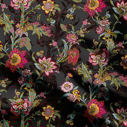 Fantasy Flowers Print Fabric-Cotton