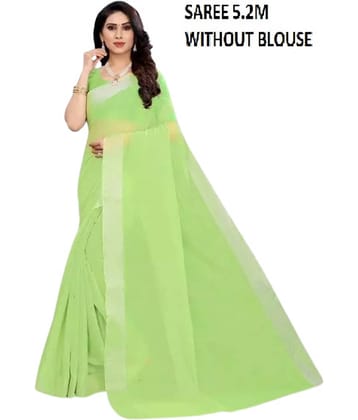 Vkaran Cotton Silk Solid Saree Without Blouse Piece ( Pink )