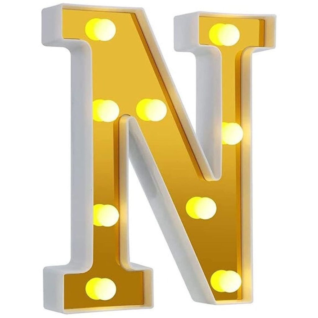 LED Golden Marquee Alphabet N-1PC - Party and Festive Needs | Buy online on ZillyBuy