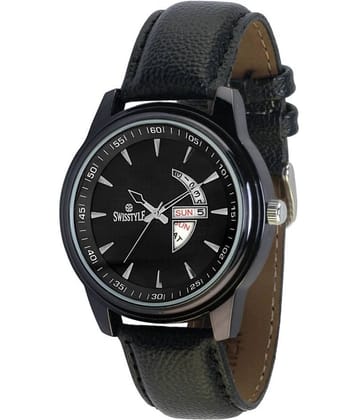 Swisstyle ss-gr1010-blk-blk Leather Analog Men's Watch