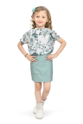 Be:Kids Elegant Floral and Striped One-Piece Dress for Girls Be:Kids Elegant Floral and Striped One-Piece Dress for Girls
