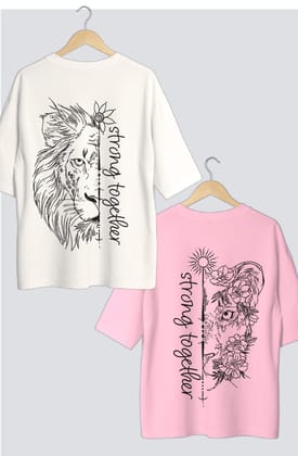 Strong Together Oversized Couple Tees - Pack of 2