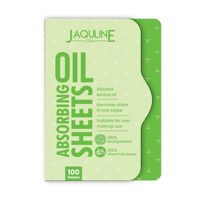 Jaquline USA Green Oil Absorbing Sheets 100N - Instant Oil Control Blotting Paper for Face, Gentle on Skin, Travel Friendly, Portable and Convenient for Daily Use Jaquline USA Green Oil Absorbing Sheets 100N - Instant Oil Control Blotting Paper for Face, Gentle on Skin, Travel Friendly, Portable and Convenient for Daily Use