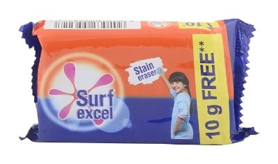 Surf Excel Detergent Bar - Stain Eraser, 90g + 10g Pouch