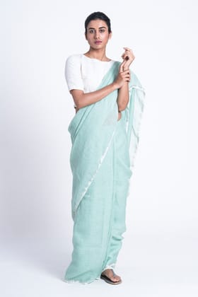 Handwoven Linen Saree