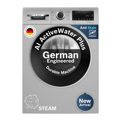 Bosch 10 kg 5 Star Front Load Fully-Automatic Washing Machine, Iron Steam Assist, AI ActiveWater Plus, Pretreatment, Anti Stain, In-Built Heater, Allergy Plus, Silver, WGA252ZSIN Bosch 10 kg 5 Star Front Load Fully-Automatic Washing Machine, Iron Steam A Bosch 10 kg 5 Star Front Load Fully-Automatic Washing Machine, Iron Steam Assist, AI ActiveWater Plus, Pretreatment, Anti Stain, In-Built Heater, Allergy Plus, Silver, WGA252ZSIN Bosch 10 kg 5 Star Front Load Fully-Automatic Washing Machine, Iron Steam A
