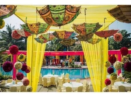 Rajasthani Embroidered Umbrella: Sun Protection and Party Decoration for Weddings, Anniversaries, Festivals, Diwali, Navratri and Events.