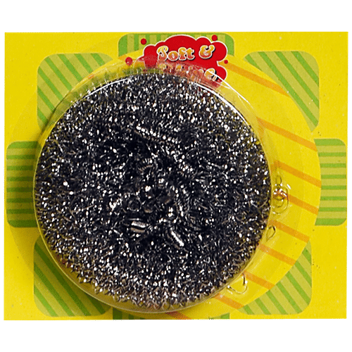 SOFT & SHINE Stainless Steel Scrubber - Power Cleaner, Soft On Hands, 100% Rust-Free, 1 pc
