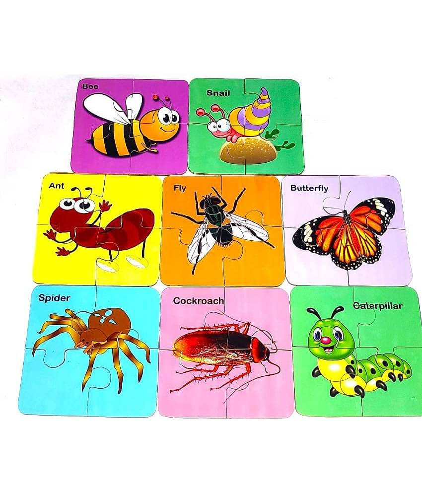 Peters Pence Wooden Multi-Color  8  SET OF INSECT PUZZLE CARDS  for Kids