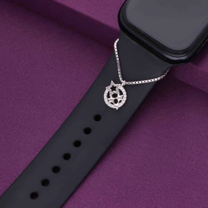 Zircon Star Watch Charm-White Stone / Silver