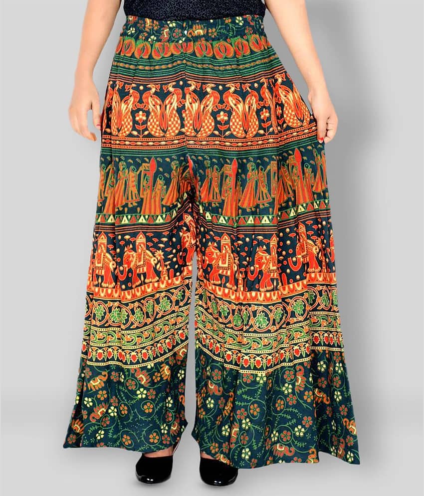 Sttoffa - Multicolor Cotton Flared Women's Palazzos ( Pack of 1 )