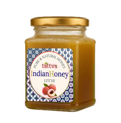 IndianHoney Litchi Honey, Pure Natural Unprocessed, 500 Grams, Crystallized, Sugar Free