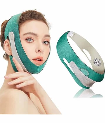 Skindora V-Shape Face Slimming Belt, Face Masks for Double Chin Shaper for Men & Women, Facial Lift Slim Cheeks Lifting Reusable Belt Facial Anti Wrinkle Chin Strap acial Anti Wrinkle Chin Strap Elastic (Cotton,Lycra) (Green, Pack of 1)