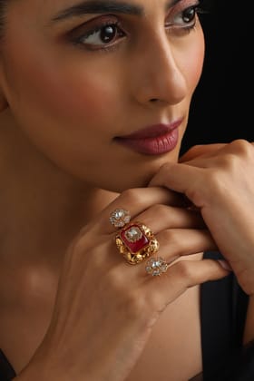Elisha Red Polki Ring-Polki
