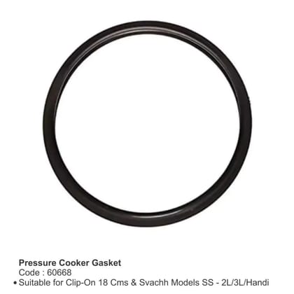 Prestige Rubber Gasket for Clip-ON Mini Pressure Cooker - PR60668 | Black | 1 Pc