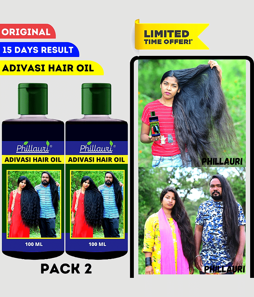 Phillauri ADIVASI Ayurvedic Herbal Hair Oil for Women and Men for Shiny Hair Long -- Dandruff Controll - Hair Loss Control - Long Hair -- Hair Regrowth Hair Oil with ( 100 % Ayurvedic)