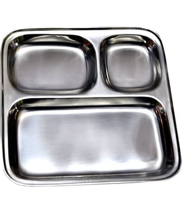 Dynore 8 Pcs Stainless Steel Silver Partition Plate