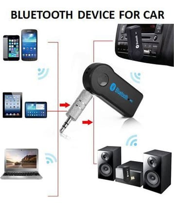 Car Bluetooth Receiver (3.5 mm Pin) - Pair with Car Stereo, Music System, Home Theater System, Computer. Compatible with All Android & IOS Devices
