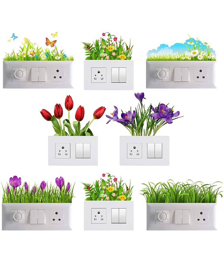 Inkfence Switch Board Sticker Floral ( 10 x 18 cms )