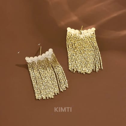 Golden Dangler Tassel Ear Cuff Earring