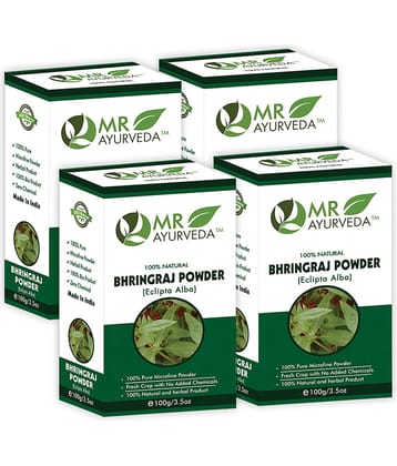 MR Ayurveda Bhringraj Powder, Hair Growth Hair Scalp Treatment 400 g Pack of 4