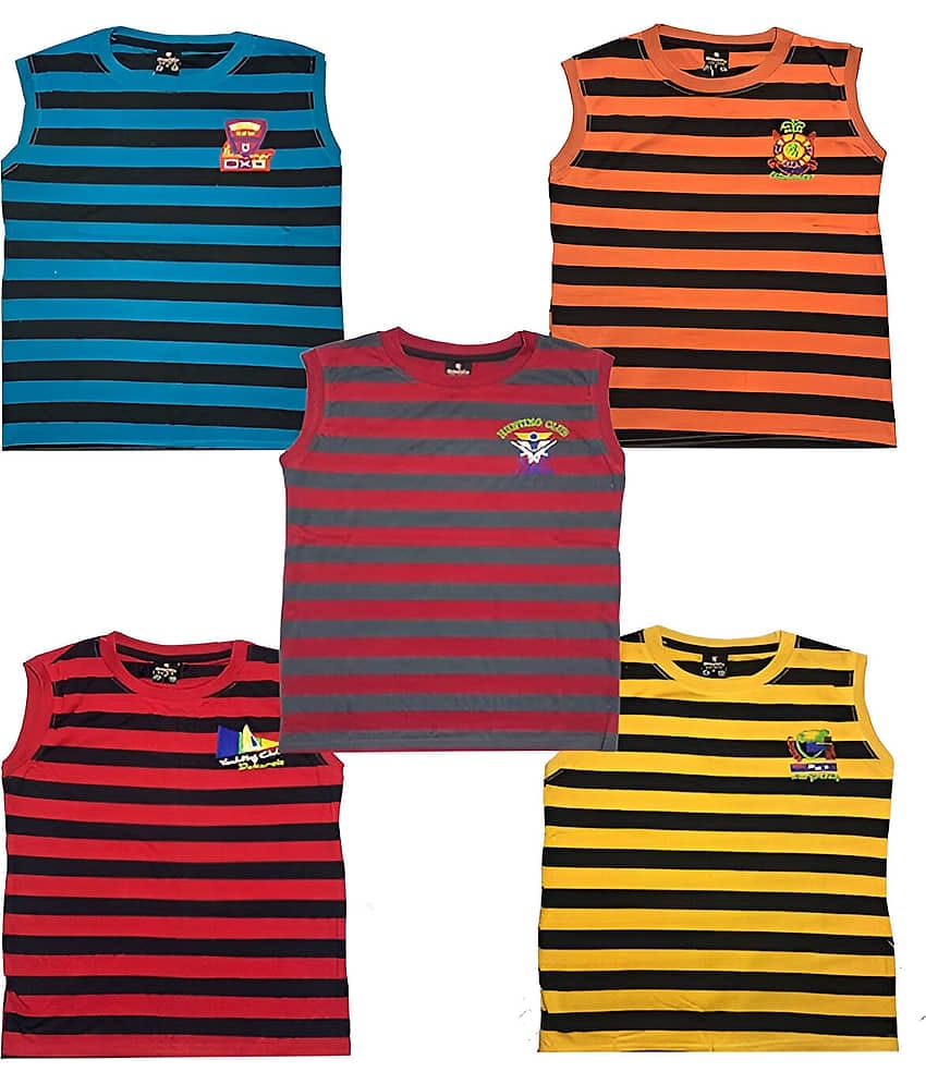 kaseera Pack of 5 Boys Cotton Blend Vest ( Multicolor )