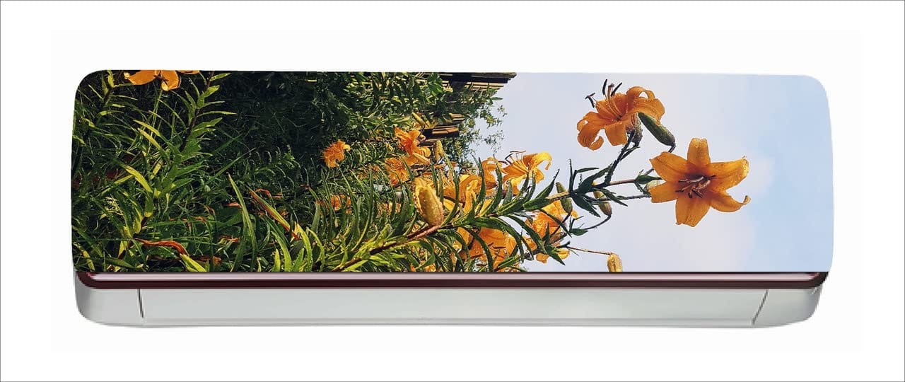 DreamKraft Flower AC Sticker (Multicolor PVC Vinyl, 30cm X 91cm)