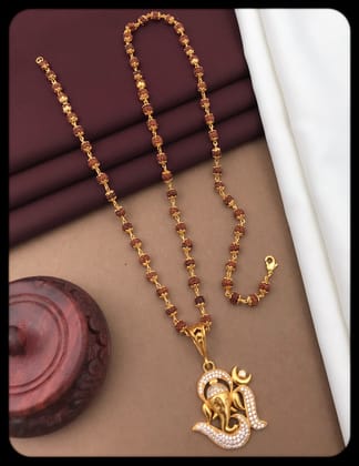 Peterman Gold Plated Rudraksha Mala