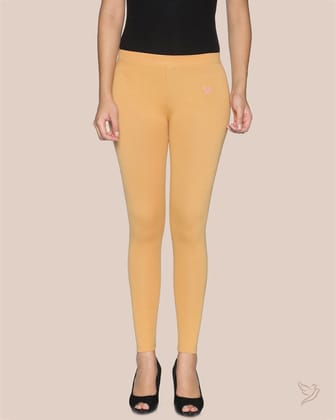Cotton Ankle Legging - Caramel Custard-S / Caramel Custard