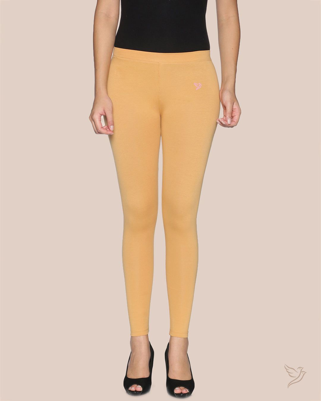 Cotton Ankle Legging - Caramel Custard-S / Caramel Custard