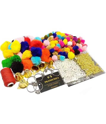 PRANSUNITA - Other Pom Pom Toran, Streamer Bandanwar Making kit ( Pack of 1 )