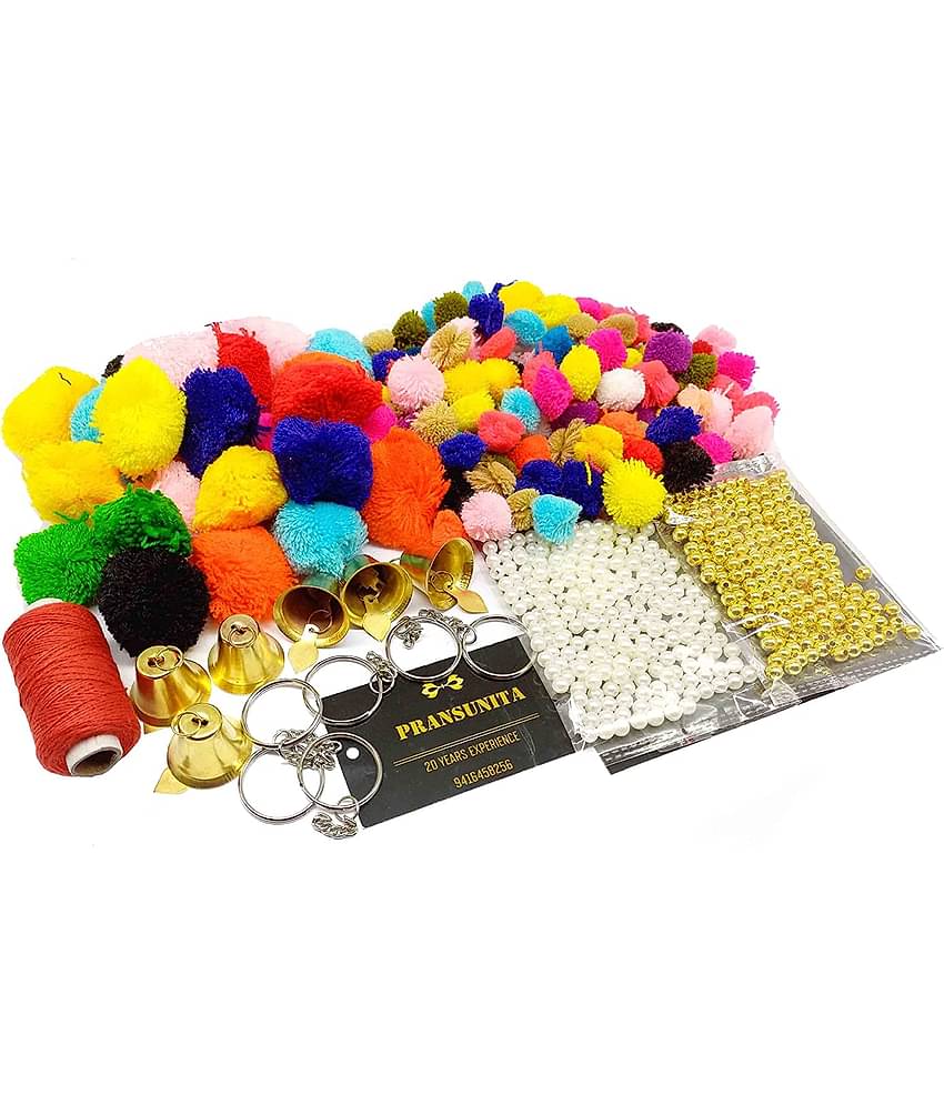 PRANSUNITA - Other Pom Pom Toran, Streamer Bandanwar Making kit ( Pack of 1 )