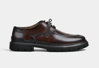 MEN BROWN LACEUP WITH METAL ADORNMENT | STRIDEGRIP-EU 40/UK 6