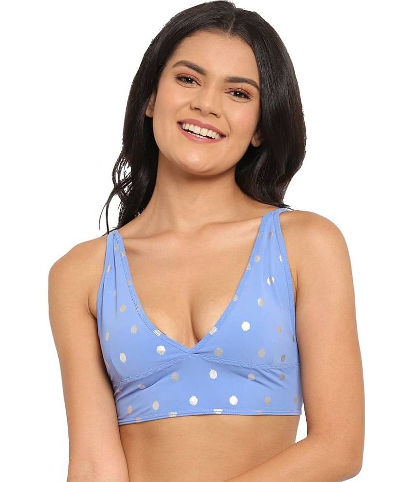 N-Gal Polyester Non Padded Women's Bralette Bra ( Blue )