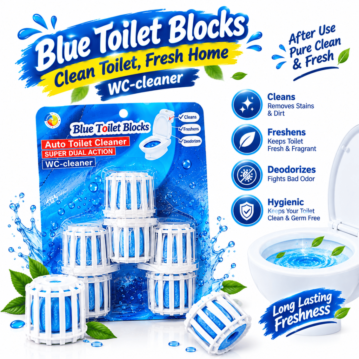 Wholesale Item - TOILET CLEANER BLOCKS (PACK OF 3) - MOQ 26 Pieces