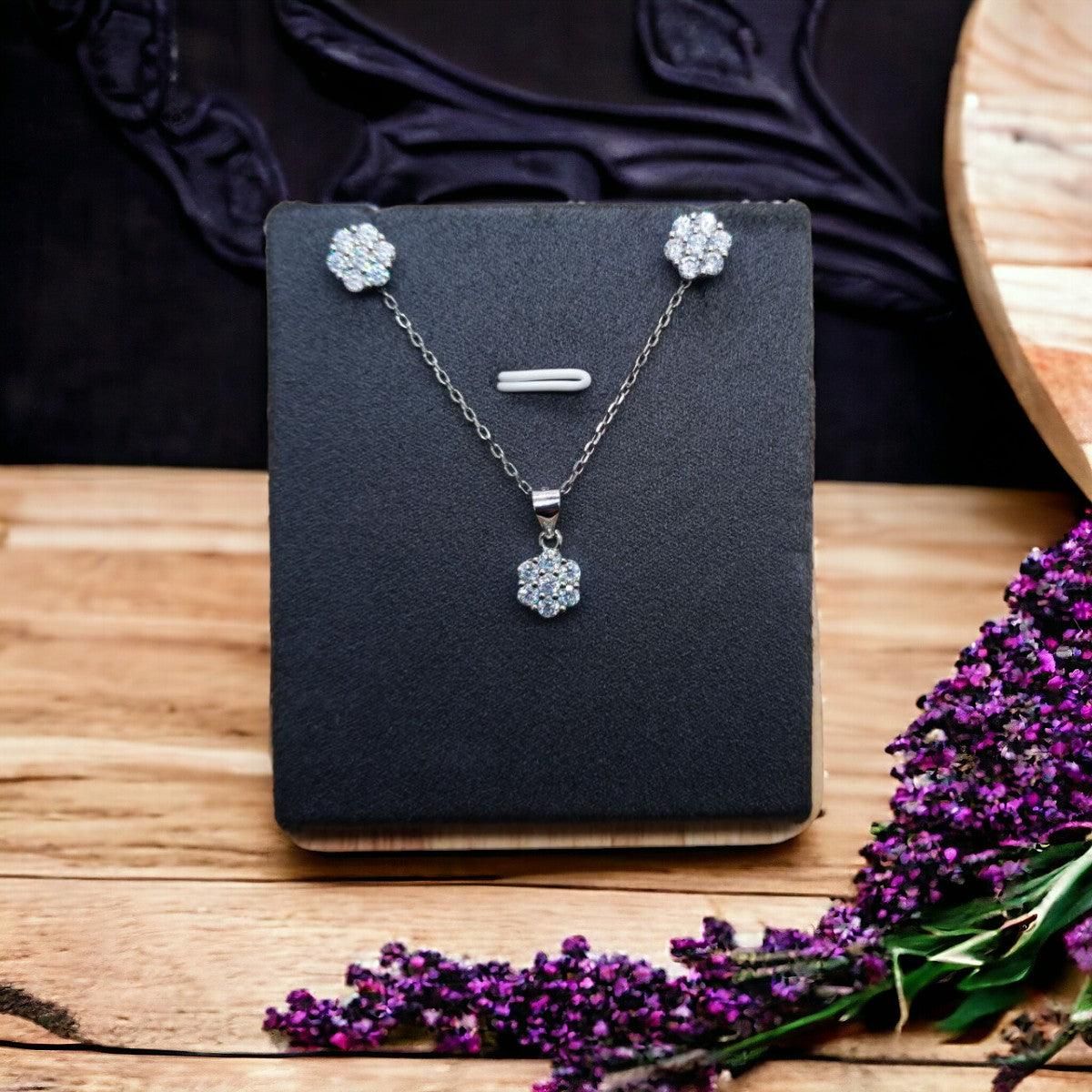 92.5 Sterling Silver Chain Necklace with Earrings