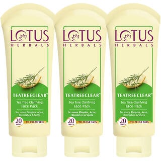 Lotus Herbals Teatreeclear Tea Tree Clarifying Face Pack  Reduces Pimples Acne Blemishes  Spots  60G ( Pack Of 3)
