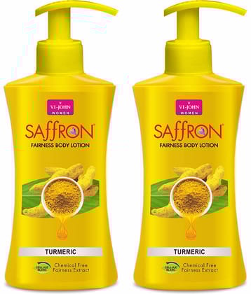 VI-JOHN Saffron Fairness Body Lotion Turmeric 250ml Pack of 2