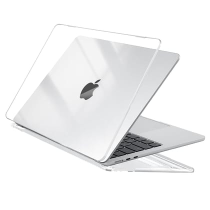 Transparent Plastic Hard Shell Case Cover Compatible for New MacBook Air 13.6 inch M4 A3240 M3 A3113 M2 A2681 with Touch ID,2025 2024 2022 Release,M2 M3 M4 Air- Free keyguard inside