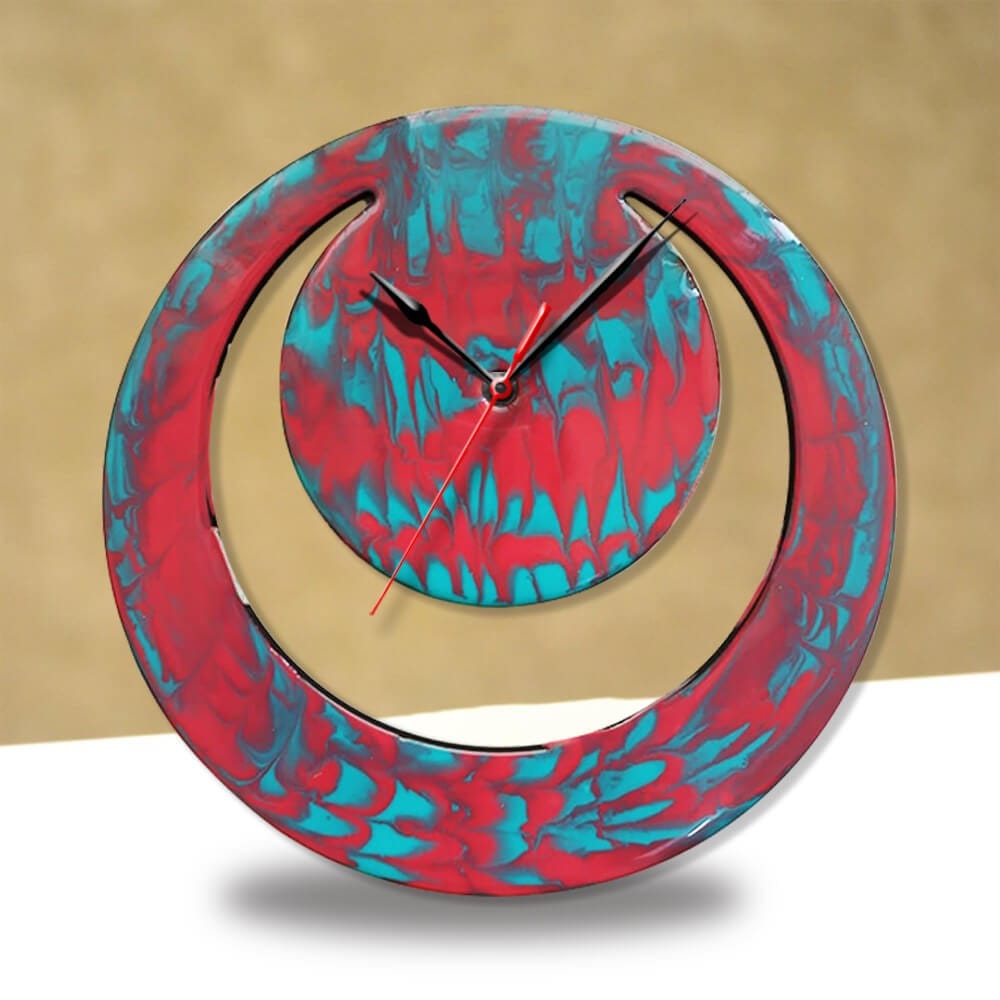 Resin Art on MDF Moon Clock DIY Kit by Penkraft