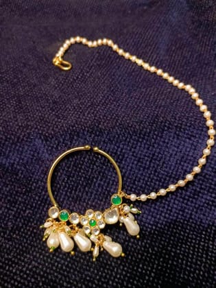 ZEVAR | Traditional Pachi Kundan Studded Nathni