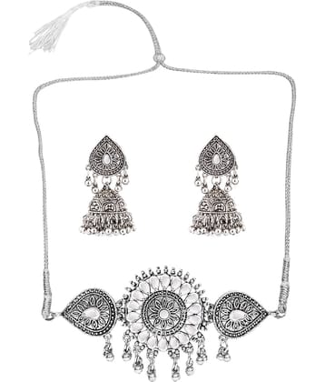 Sunhari Jewels Silver German Necklace Set ( Pack of 1 )