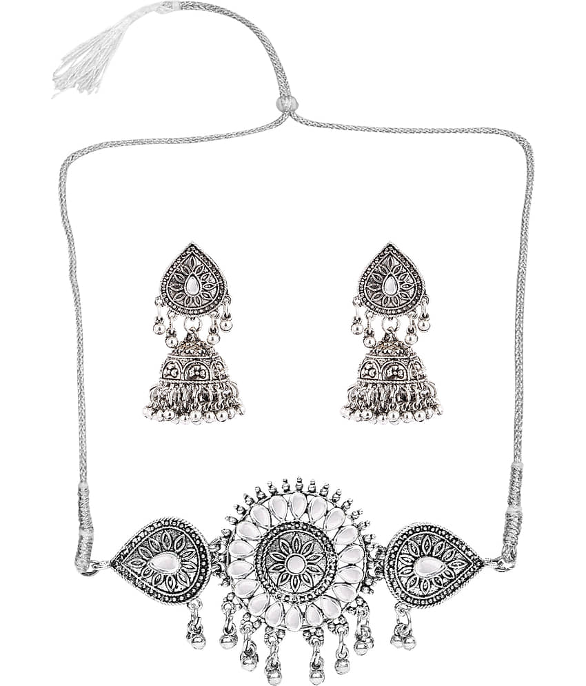 Sunhari Jewels Silver German Necklace Set ( Pack of 1 )