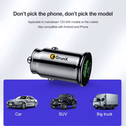 Cool - 20W Dual Ports 3.1a Smart Car Charger For iPhones - Black