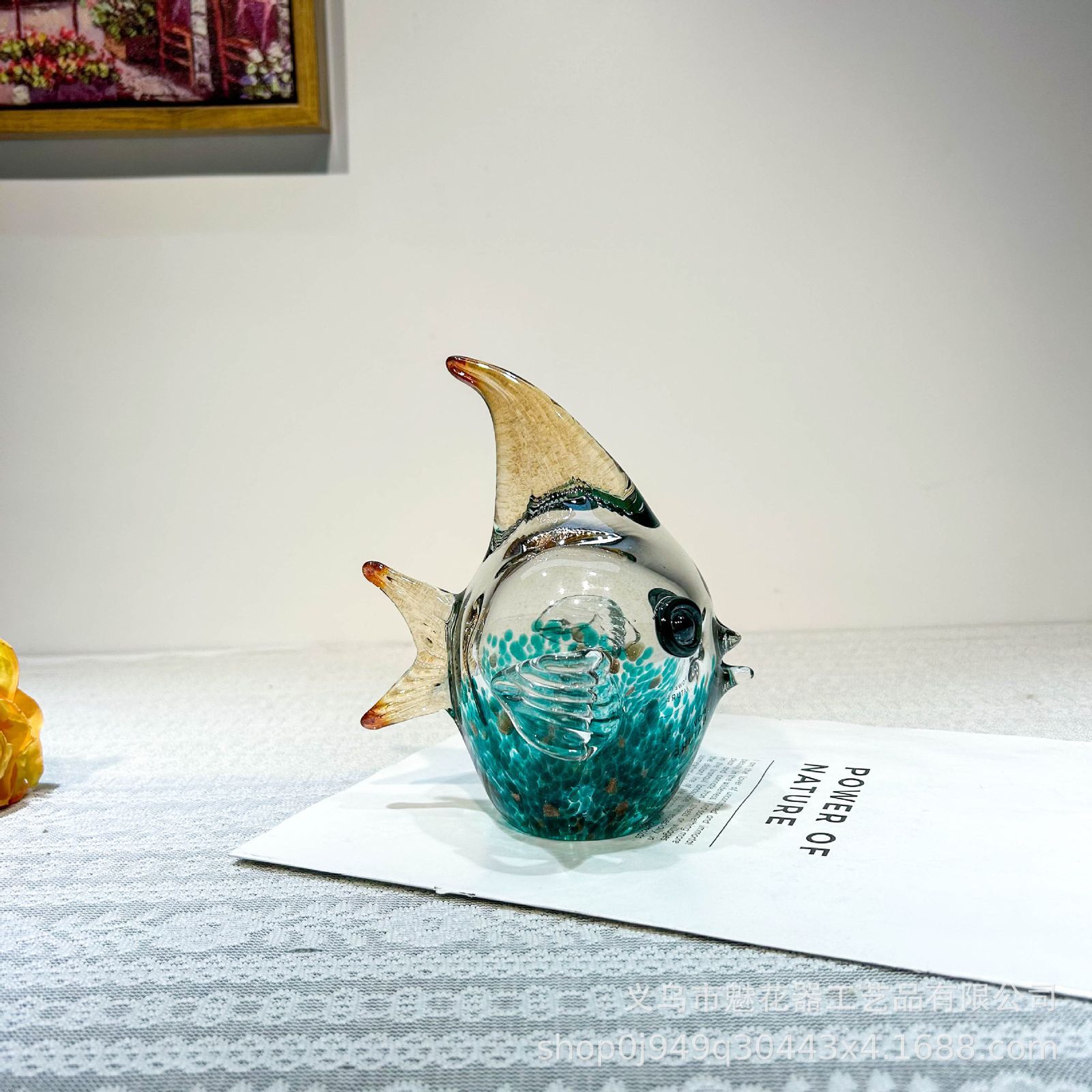 Elegant Crystal Fish Sculpture-Green